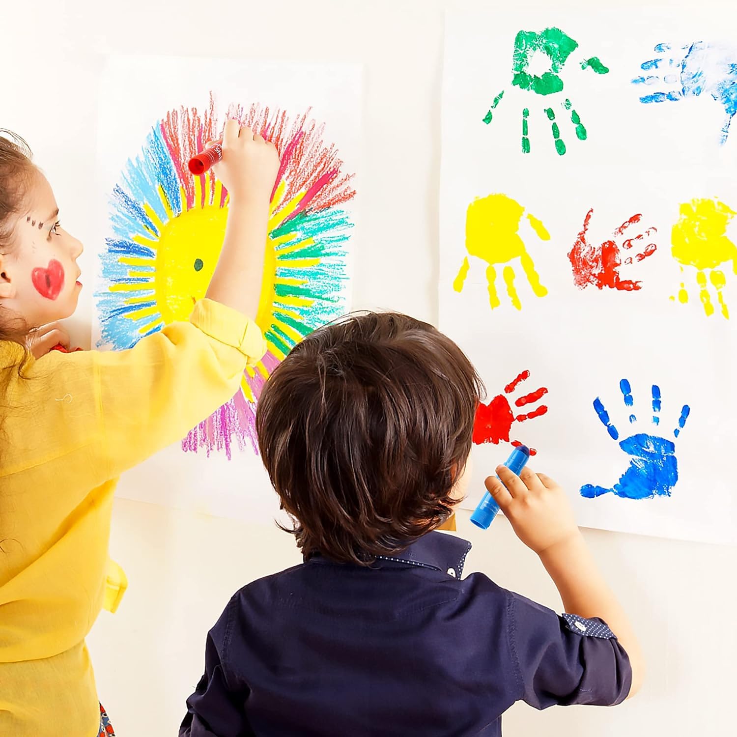 Shuttle Art Peinture Enfant, 30 Couleurs Vives, Stick de Peinture Gouache Non Toxique, Séchage Rapide, Idéal pour Papier Bois Céramique Toile, Kit Peinture Enfant pour Débutants et Artistes