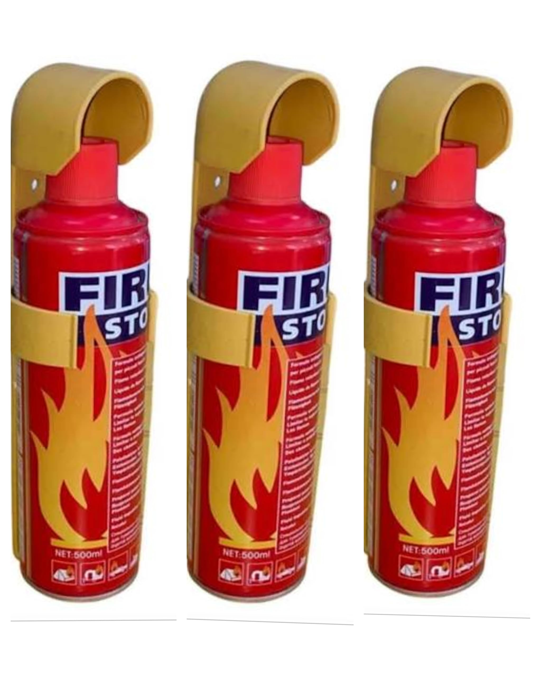 Sam Pack of 3 Fire Extinguisher Spray Foam/Fire Stop/Portable Fire Extinguisher Spray, 500ml for Car, Home, Kitchen, Electrical Fires, Kitchen, Spray Foam 500ml Each-image-23