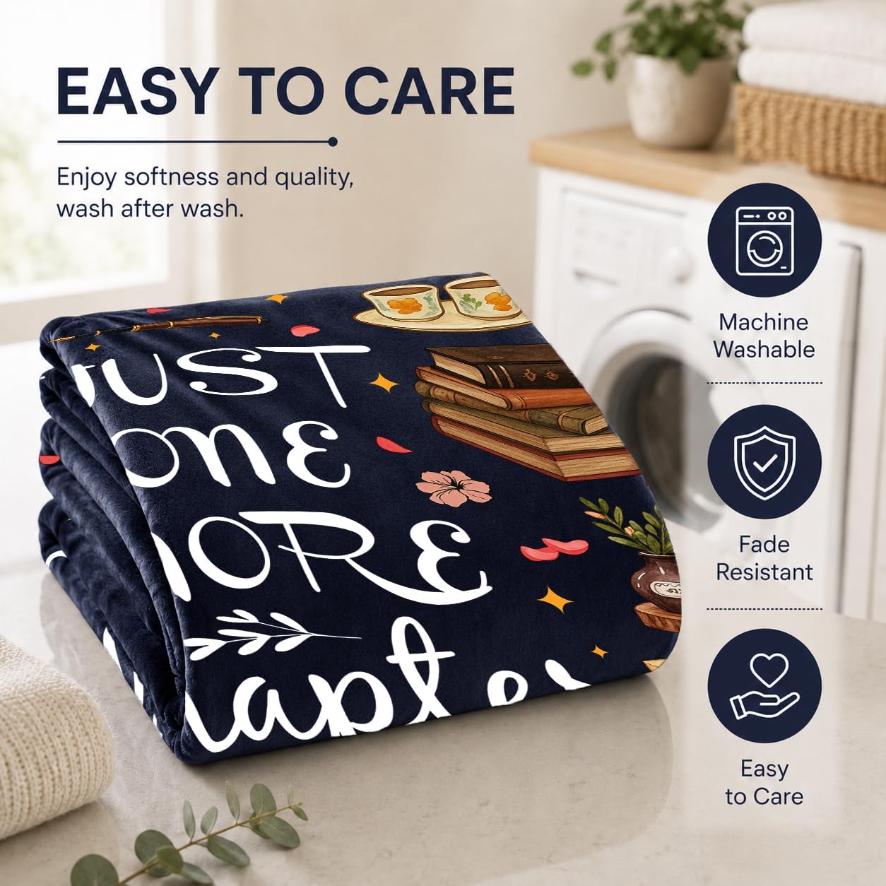 Book Lover Gifts for Women Men, Soft Flannel Reading Blanket for Bookworms, Cozy Bookish Throw Blanket for Readers, Birthday Gift for Book Lovers, Reading Gift, 50" x 60"
