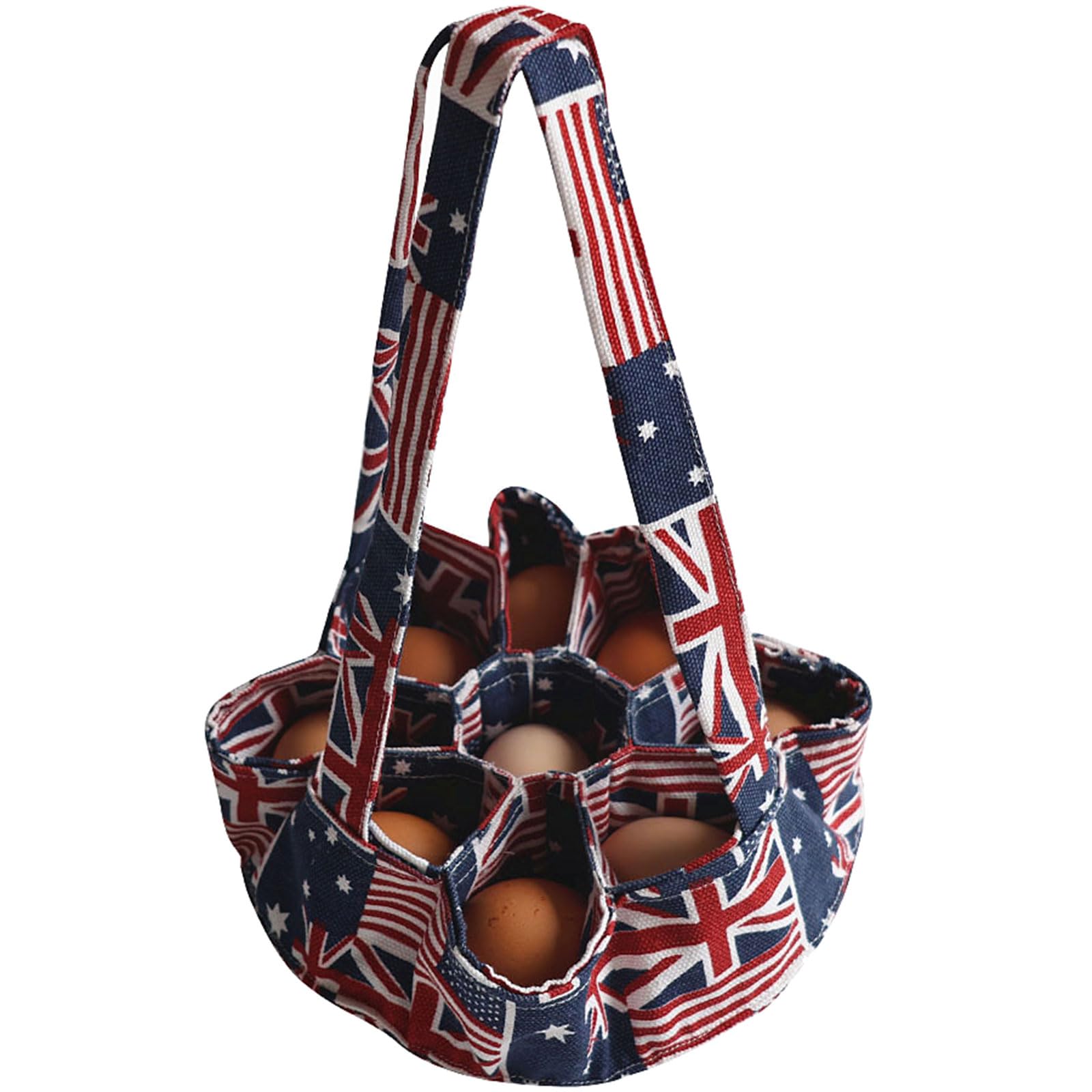 Elnwnnkc C Elnwnnk Foldable Ollection Basket With Handle Anvas And Hicken Eggs Storage Bag Eggs Organizers Kitchenwares Ollector Bag