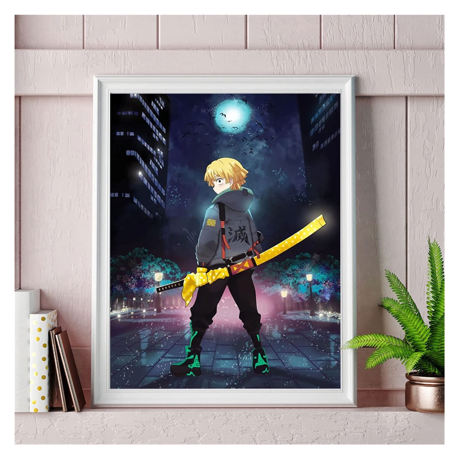 DIY 5D Diamond Painting Kit - Zenitsu Demon Slayer Full Drill, 11.8x17.7 Inch Crystal Art For Home Decor