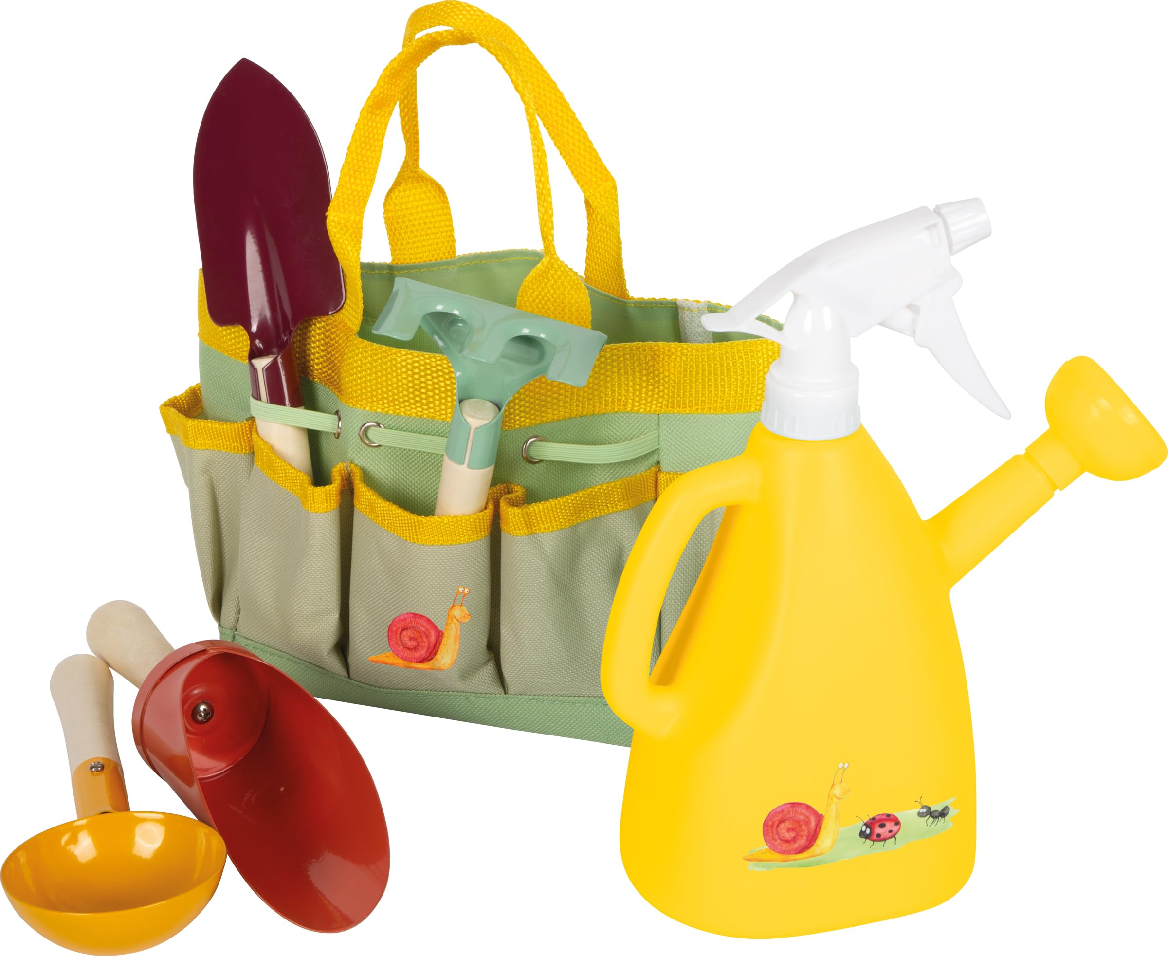 small foot Bolsa Herramientas de jardín Tiny Garden Infantil Madera Metal, a Partir de 3 años, 12664, Multicolor