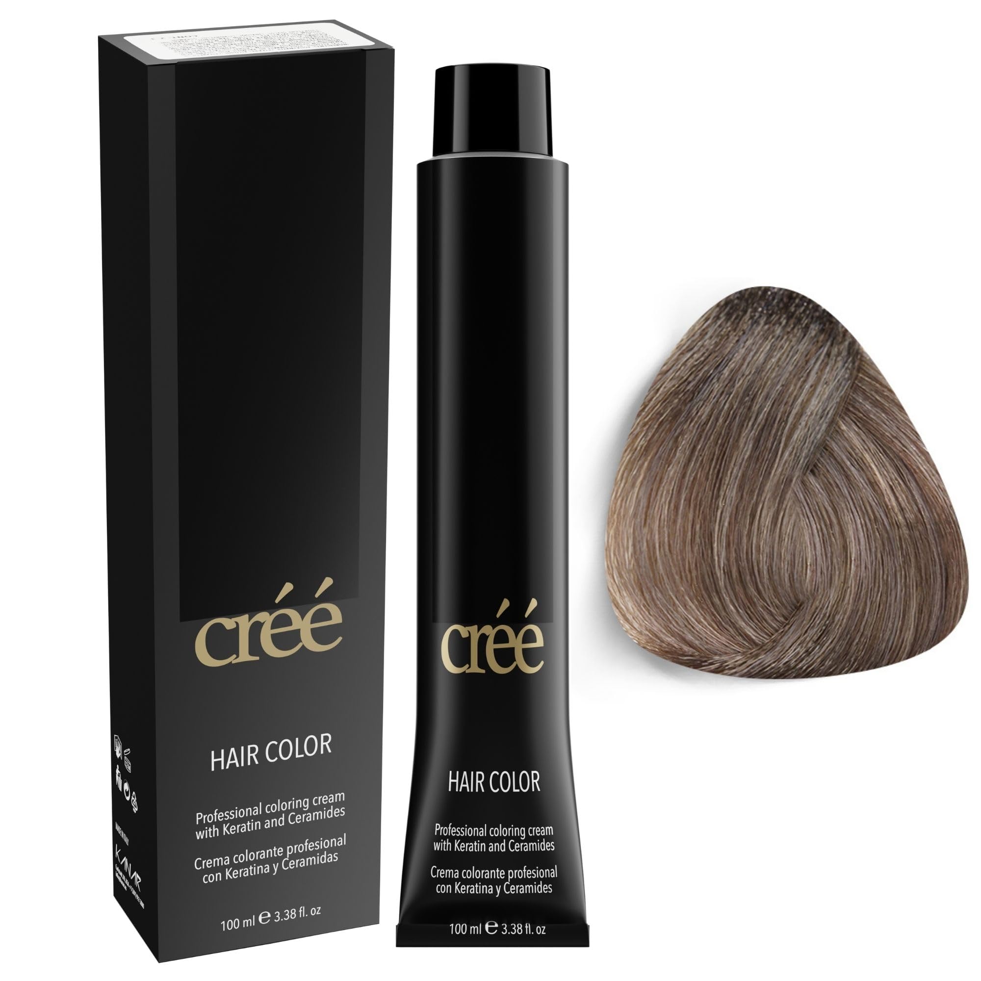 Cree Professional 8.11 - Intense Ash Light Blond Permanent Hair Color - Long Lasting, Rich Vibrant - Gray Coverage 100ml - 3.4 fl.oz.