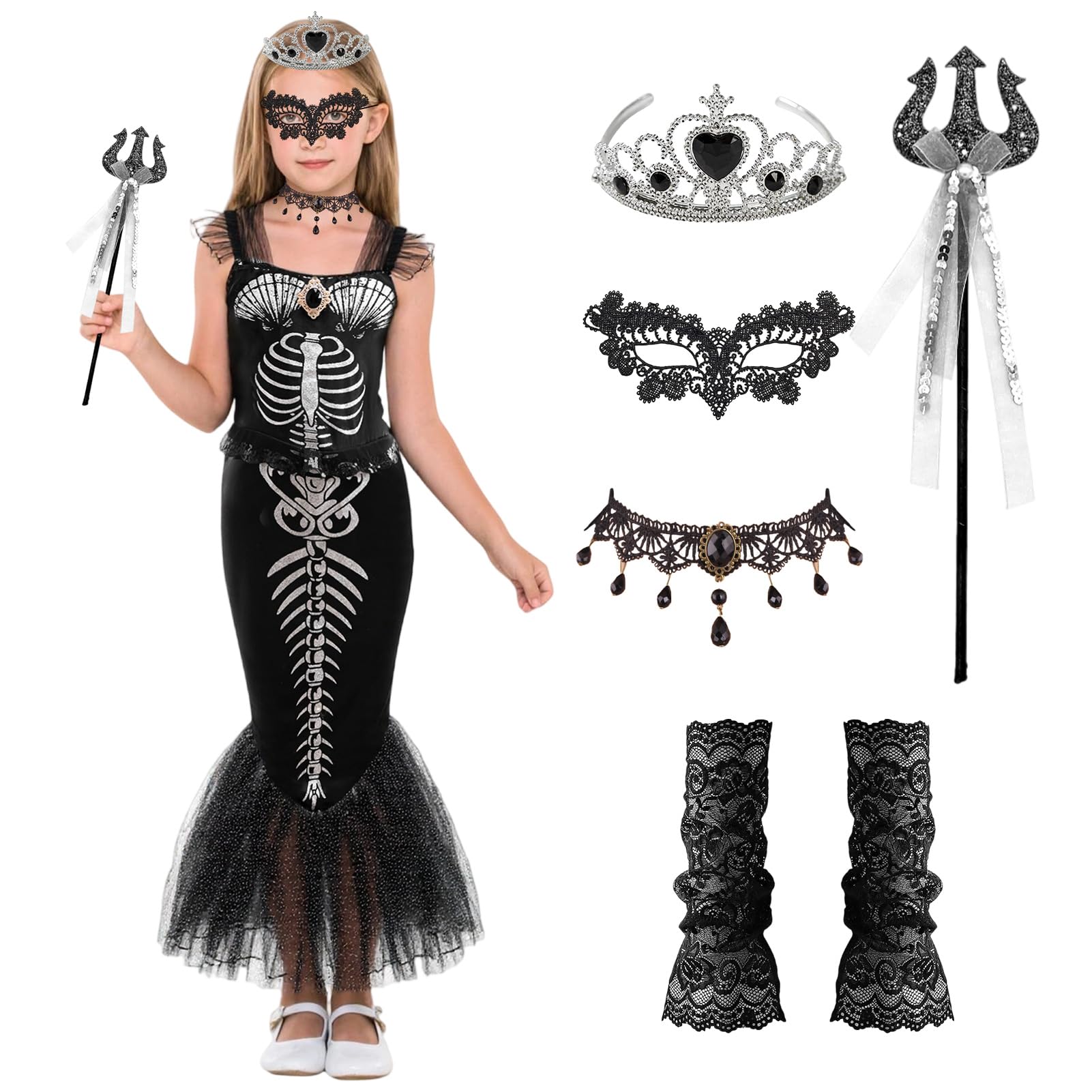Harsever Halloween children's skeleton suit (Style A, 140)