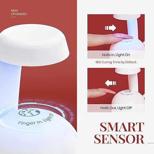 Miniatura 6 de Beetles - Juego de 2 esmaltes de uñas de gel con mini lámpara LED de uñas, juego de 2 esmaltes de 0.5 fl oz de color blanco y negro, esmalte para