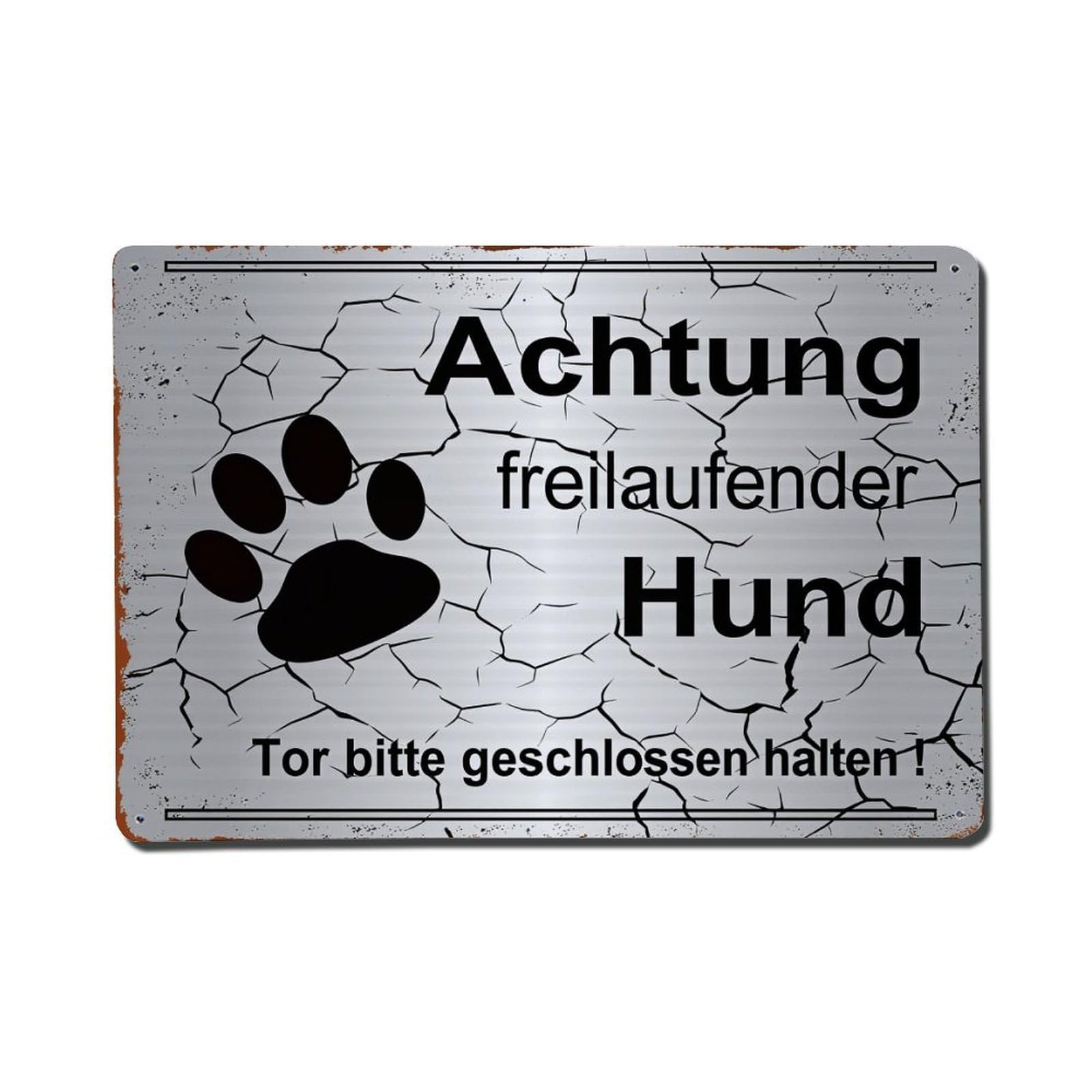 Enderetf Vintage Attention Free Running Dog Please Keep Gate Closed Tin Sign Metal Poster, Home Bar Garage Man Cave Cafe Indoor & Outdoor Wall Decoration 8X12inches