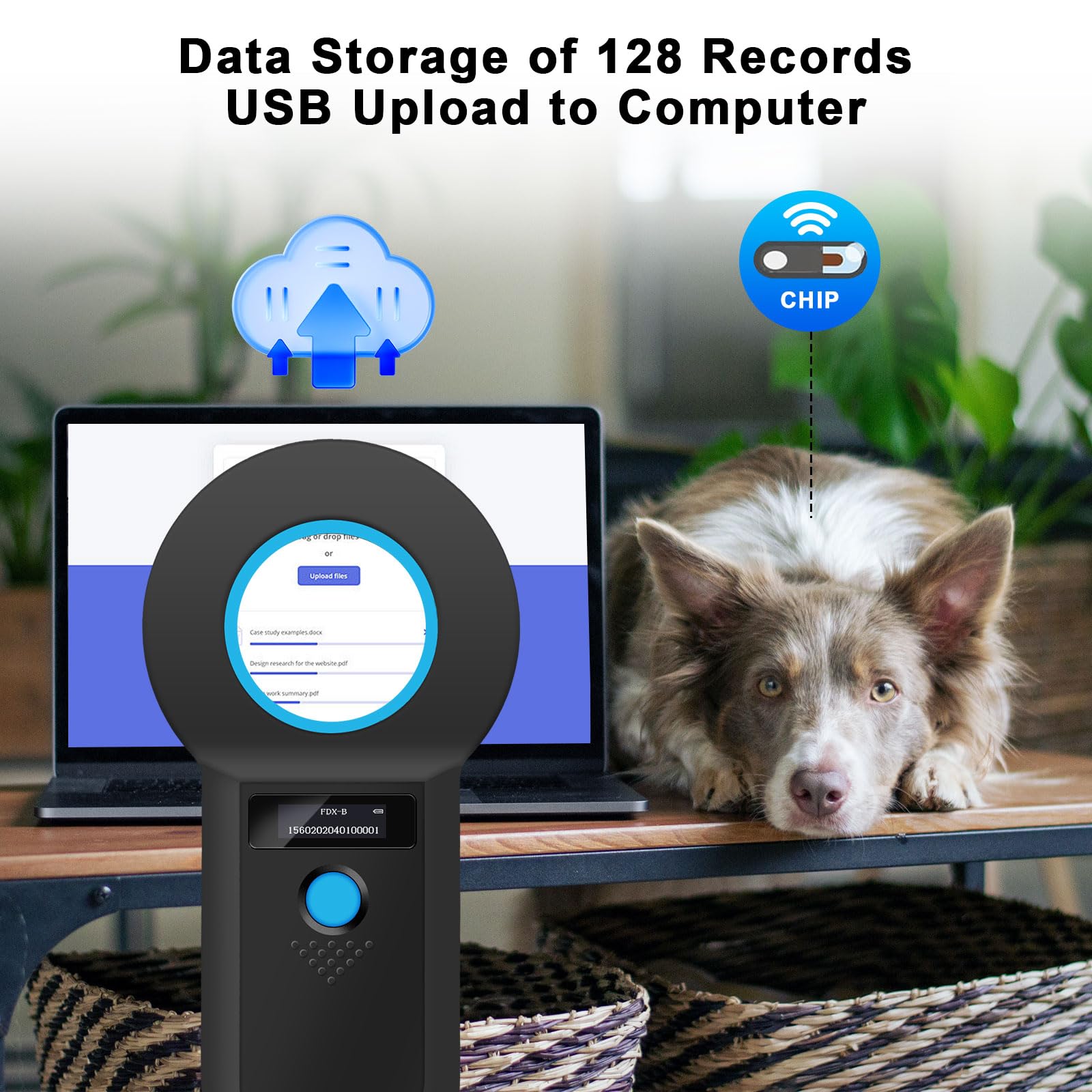 ARCELI Lector Microchip Animales, Bluetooth Lector Chip Mascotas, Lector de Chip para Perros/Gatos 134,2KHz, 128 Almacenamiento de Datos, ISO11784/85/HFDX-B/EMID