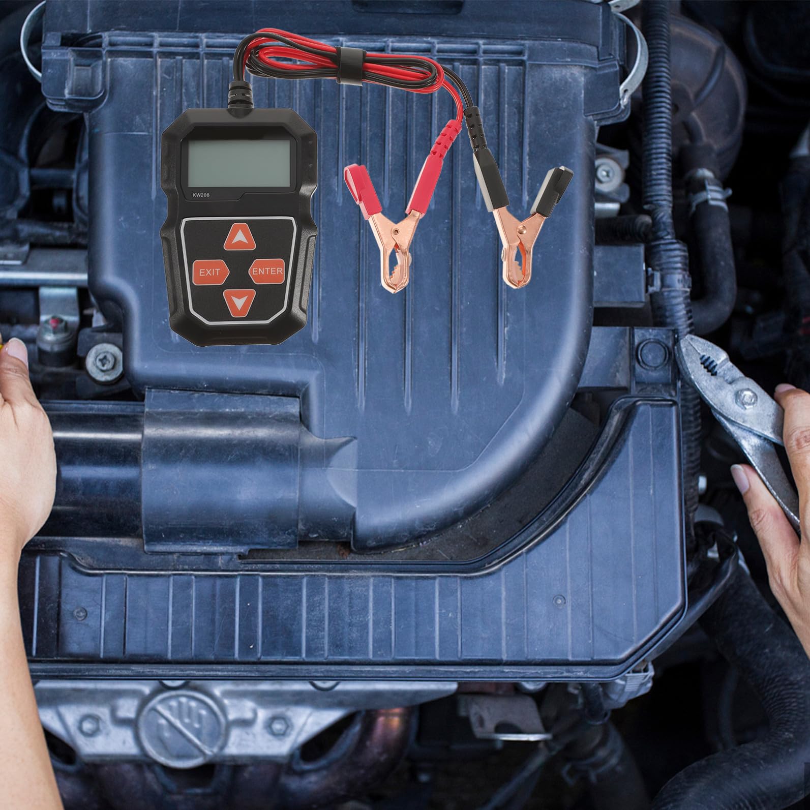 SOIMISS Probador De Batería Coche Herramienta De Diagnóstico Batería Comprobador Coche Profesional