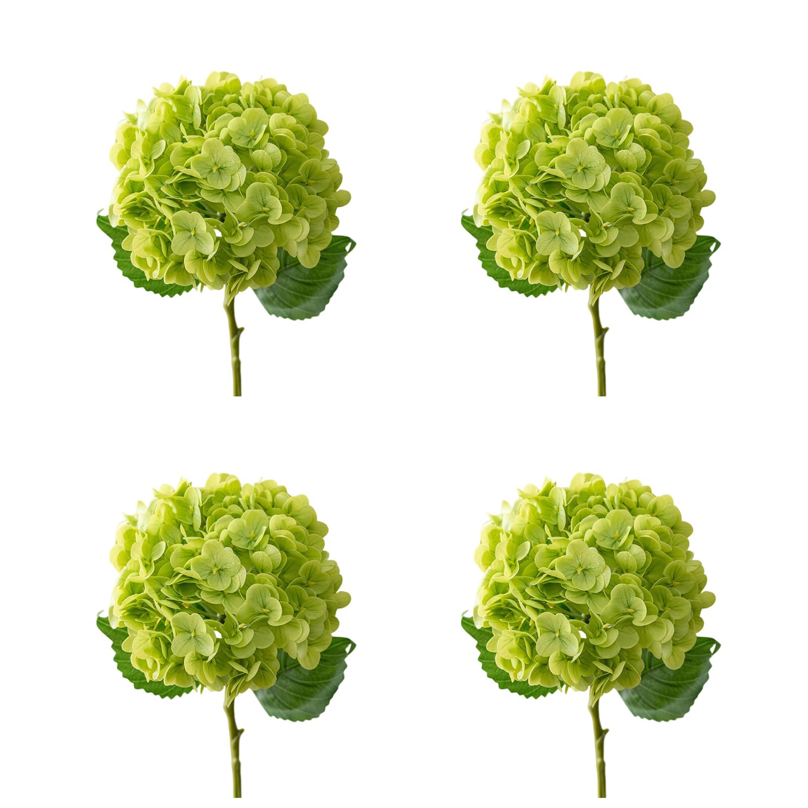 Carotoe Green Of 4 Bright Artificial Hydrangeas Blooms Soft Pvc Materials Long Time Floral Arrangement Essential Artificial Hydrangeas Flower