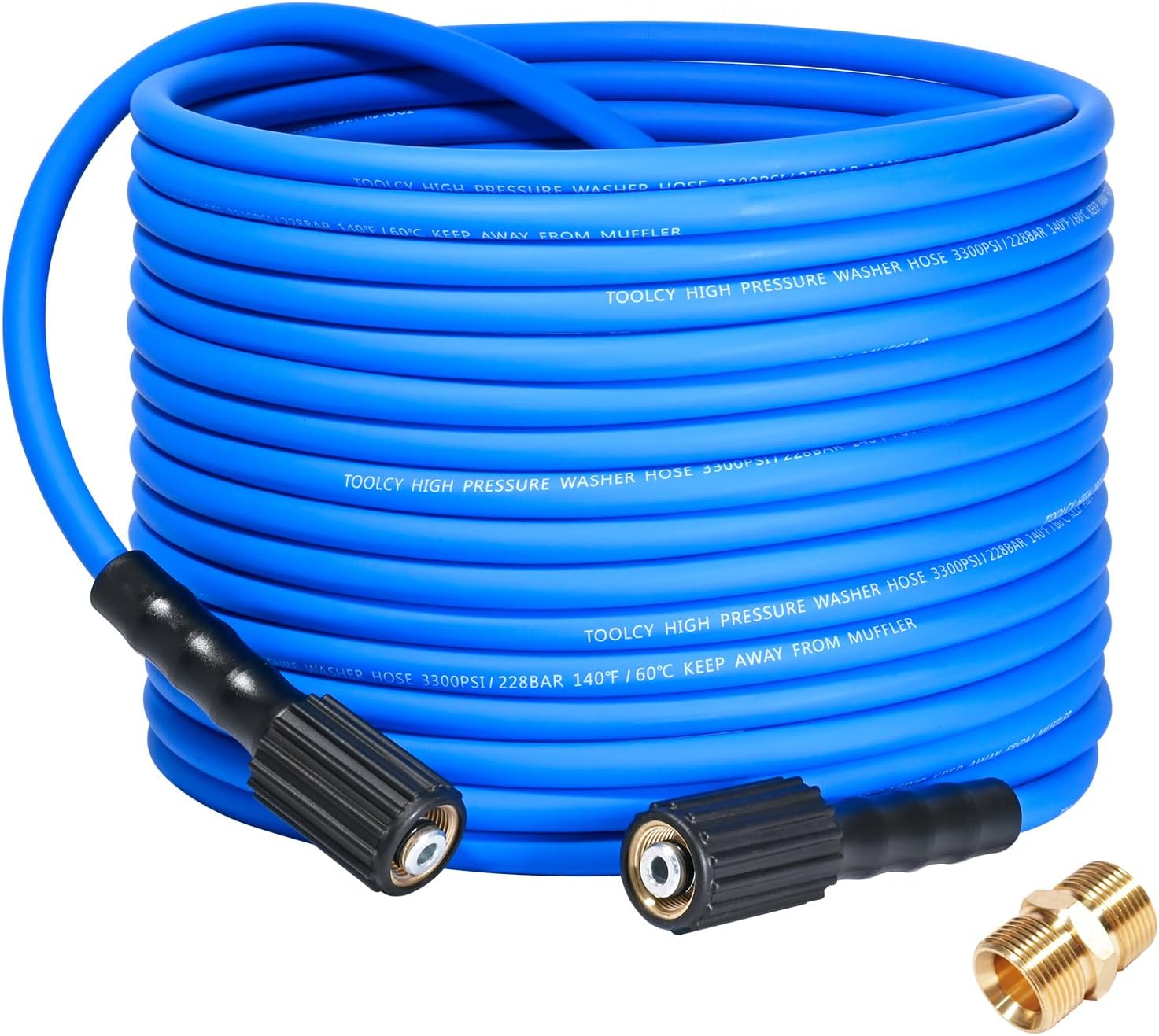 Toolcy 50 ft pressure washer hose, 3300 psi, kink resistant