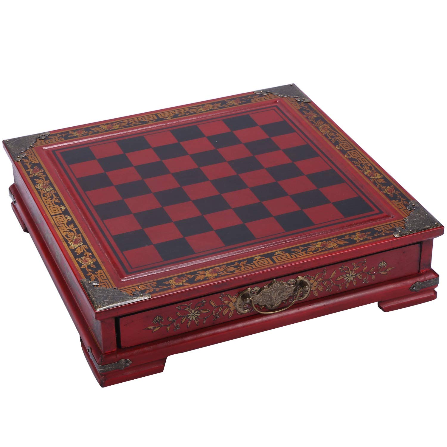 32 Piezas/Juego Mesa de Madera de Ajedrez Juegos de Ajedrez Chinos Regalo de ColeccióN Vintage de Resina Regalos Premium de CumpleañOs de Navidad de Pieza Juego de Mesa