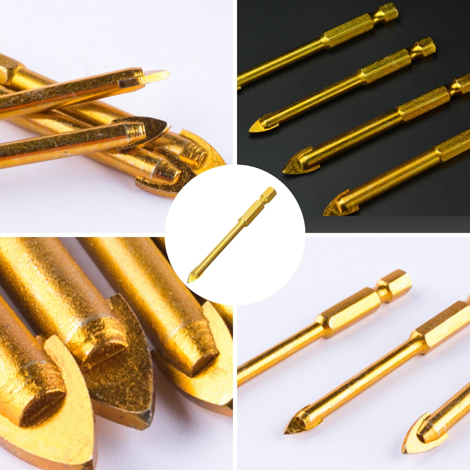 Boxonly 6mm Tungsten Carbide Tile Drill Bit, Flat Tip Hex Shank for Ceramic Porcelain, Glass, Brick - Image 2