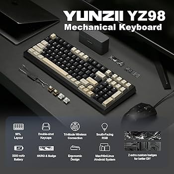 YUNZII YZ98 メカニカルキーボード (無線/有線)ミルクスイッチ YUNZII YZ98 Mechanical Gaming Keyboard – YUNZII KEYBOARD