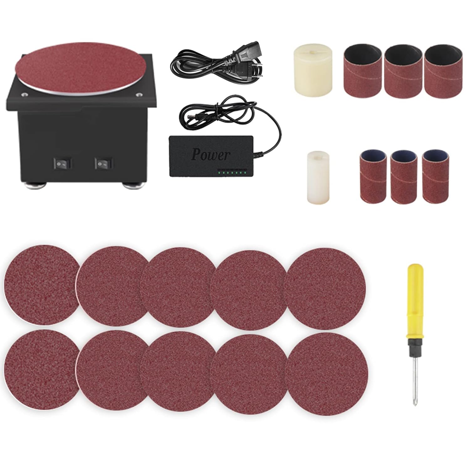 Wowobjects® Bench Disc Sander and Sanding Roller Electric Edge Shar ner