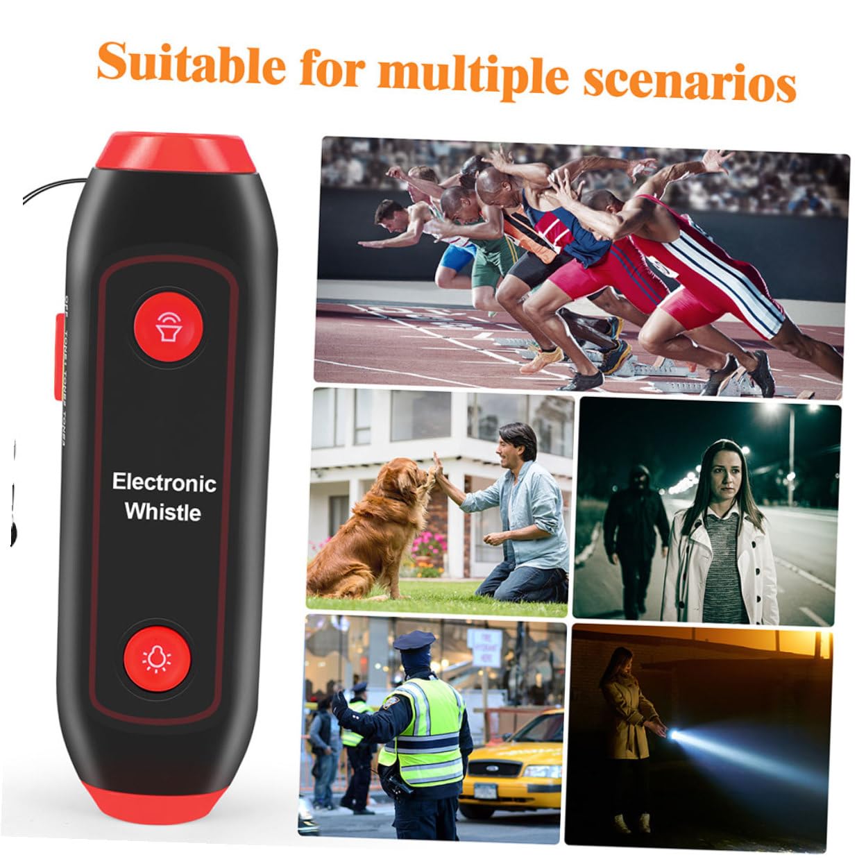 TOYANDONA Silbato Electrónico Multifuncional con y Luz Sos para Entrenadores Árbitros y Seguridad al Aire Silbato de Mano con Cordón Azul Sin Batería