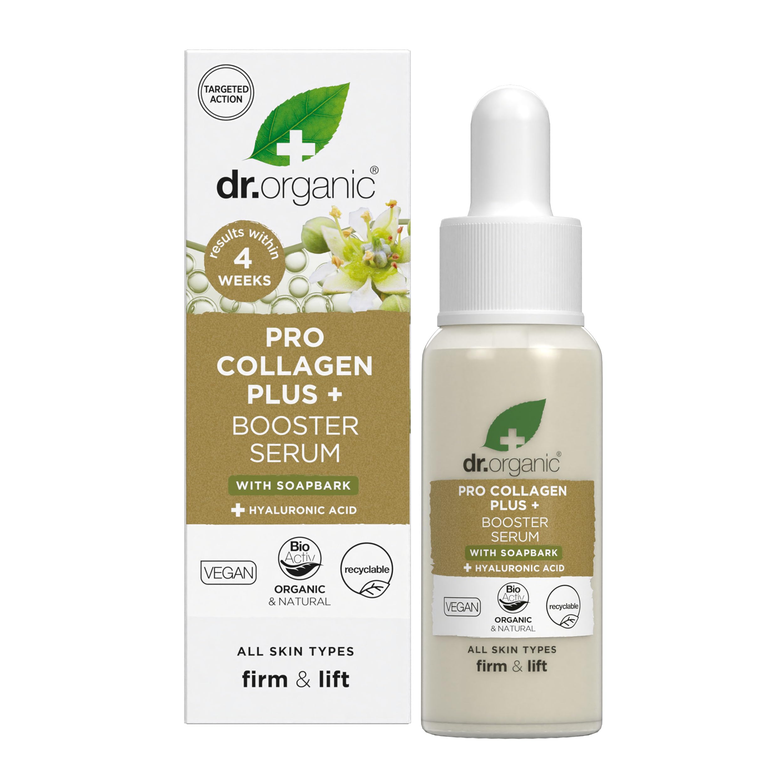 Dr. Organic Dr Organic Pro Collagen Booster Serum, Hyaluronic Acid, Smooth Fine Lines & Wrinkles, Anti-Ageing, Firming, Lightweight, Vegan, Cruelty Free, Paraben