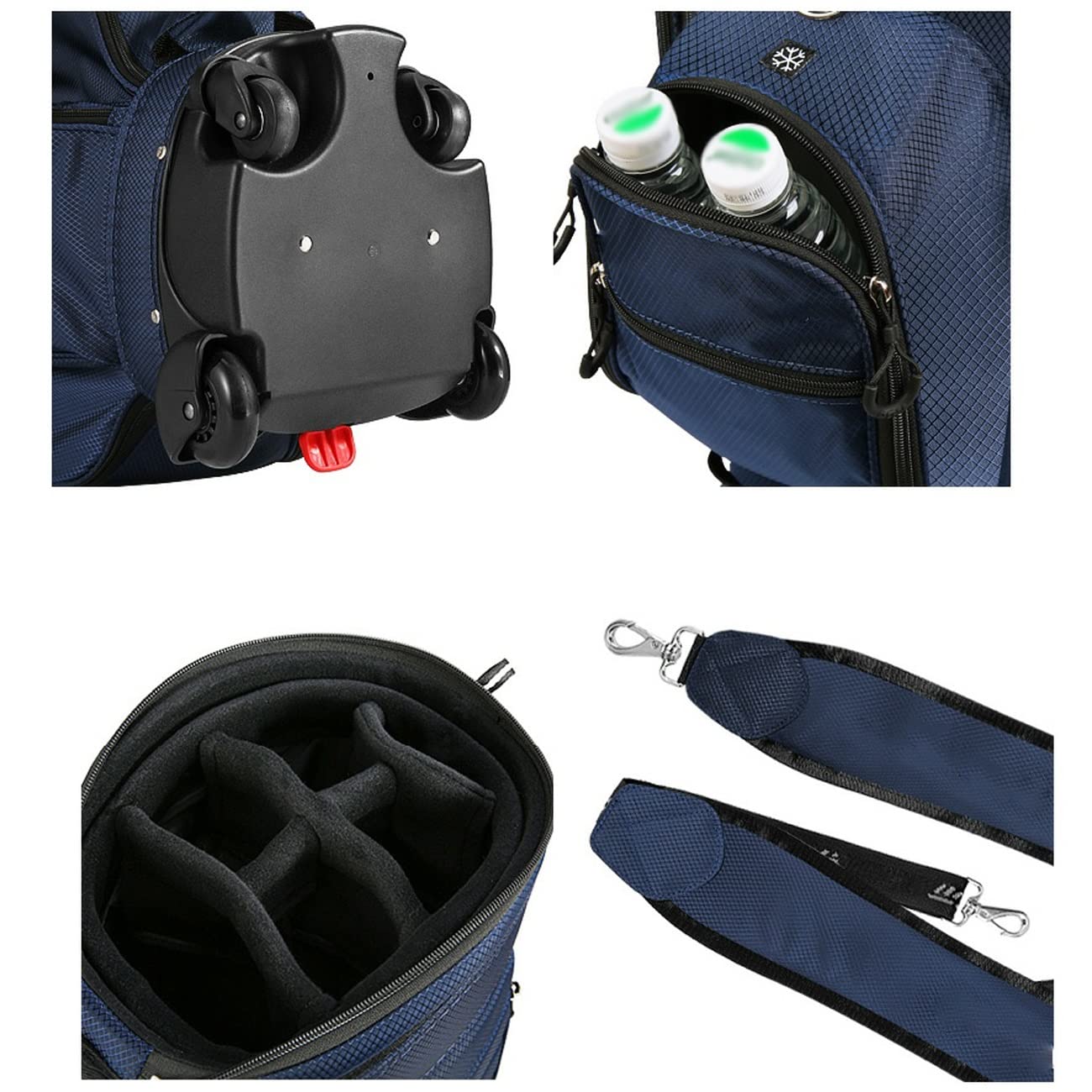 Bolsa de Golf portátil con 4 Ruedas y Freno, Bolsa de Nailon Impermeable para Carrito de Golf, Organizador de Palos de Golf de Viaje, Bolsas de Golf de Viaje para Hombres y Mujeres Vision