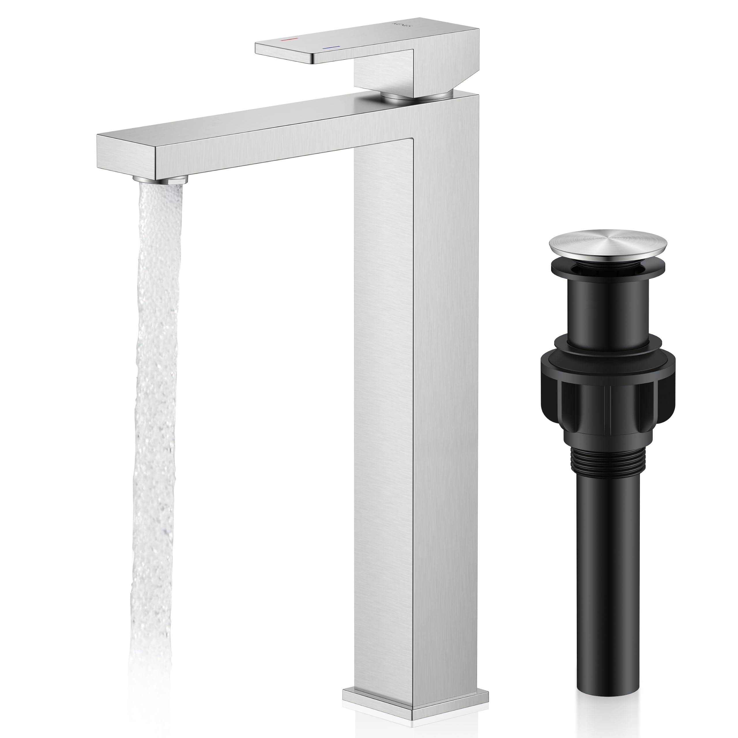Photo 1 of KENES Brushed Nickel Tall Vessel Sink Faucet