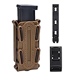 IDOGEAR Mag Pouch Pistol Magazine Pouches 9mm Softshell Adjustable Universal Mag Carrier .40 S&W .45 ACP with Belt&MOLLE Clips (Coyote Brown)