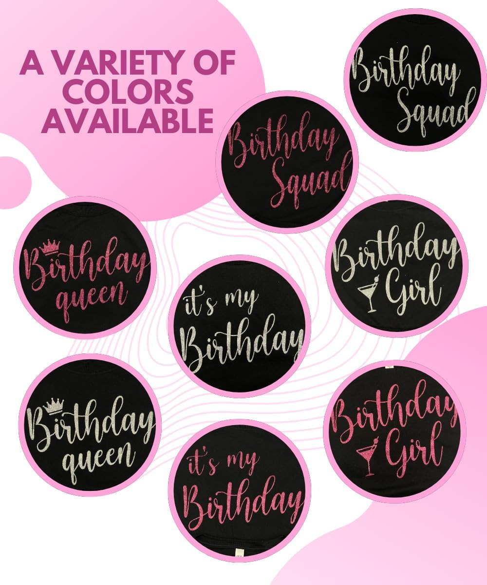 MISS POPULAR Birthday Tank Top for Women with Chest Print| Glitter Birthday Girl, Queen, Squad, Its My Birthday | Sizes S-3XL image 4