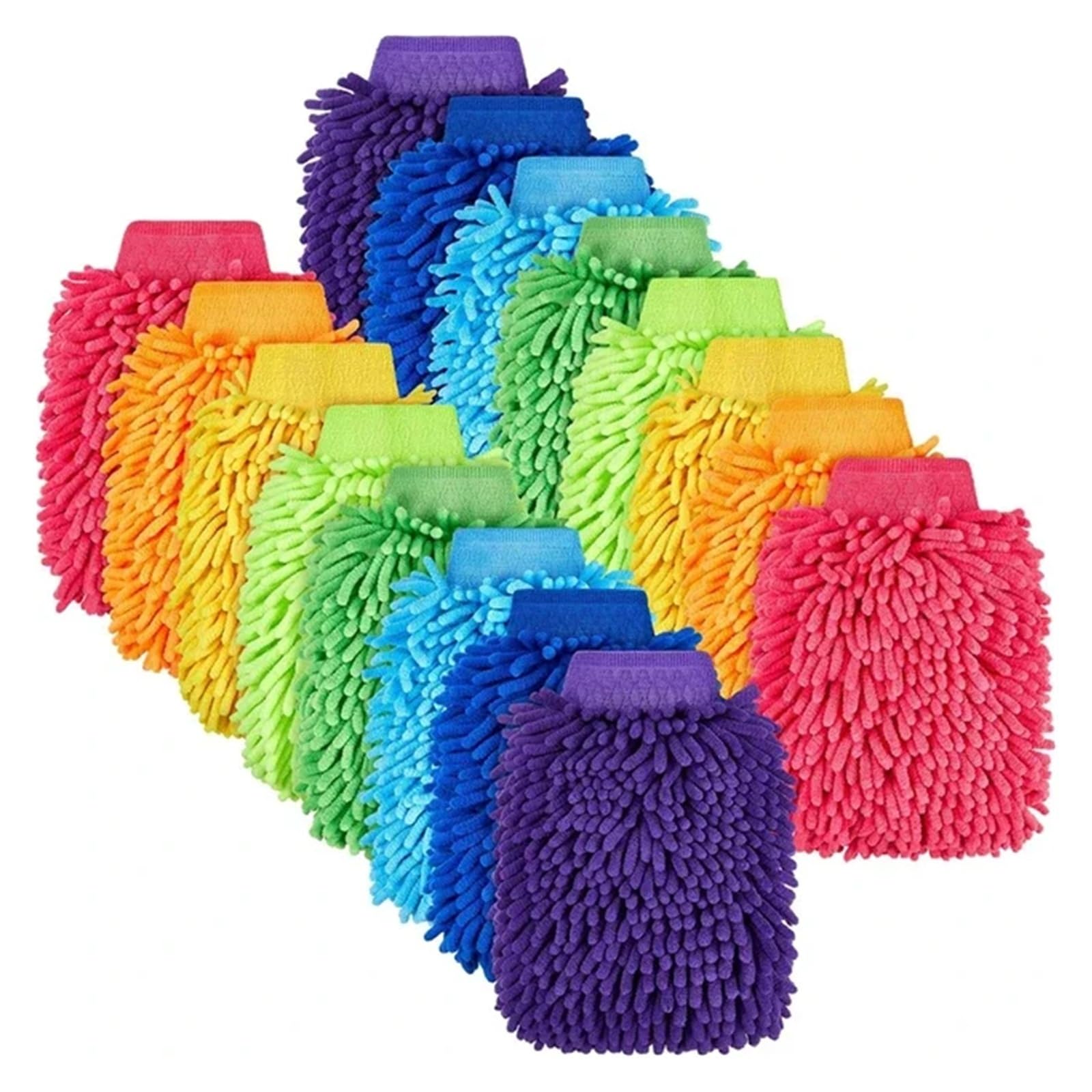 1-20PCS Rękawice do mycia samochodów z mikrofibry Rękawice samochodowe Ultra chłonna gąbka do mycia samochodów Narzędzie do czyszczenia samochodów z mikrofibry Losowe(20PCS random)