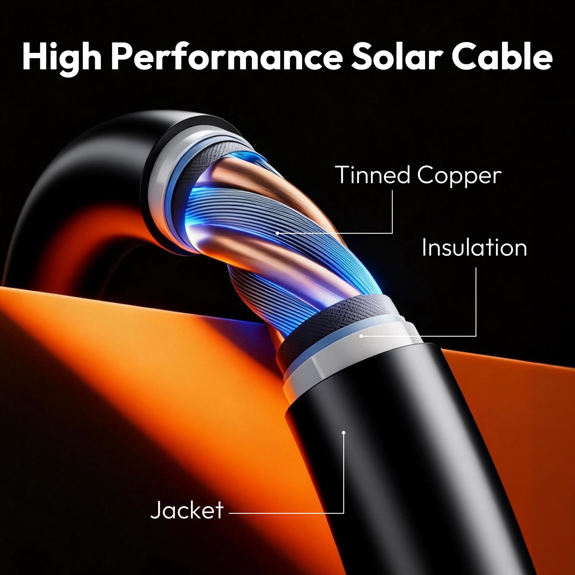 JJN Cavo di prolunga solare da 10 AWG 20 piedi con connettore femmina e maschio, cavo per pannello solare per sistema solare, una coppia (rosso + nero)