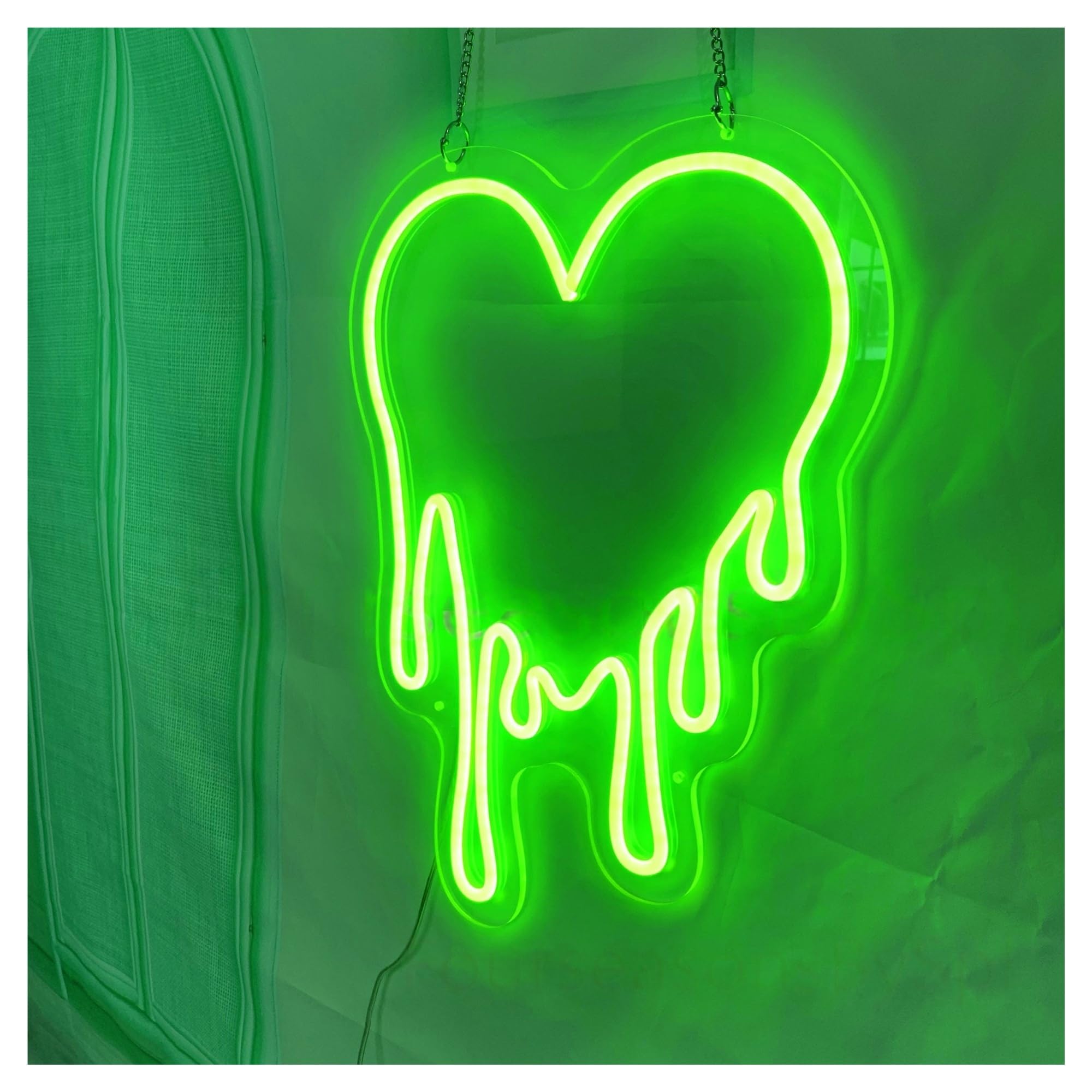 Décor Mural Lumière Décoration Murale Néon Cœur Fondant Pour Salle De Jeux, Chambre, Bar, Salon, Fête D'anniversaire 45x33cm