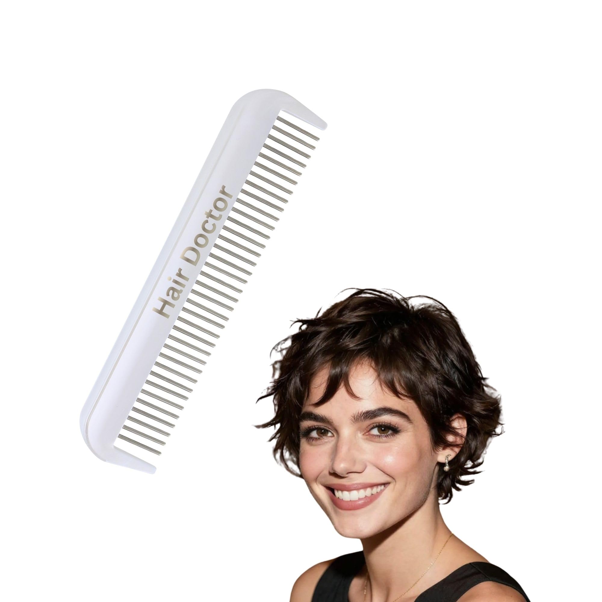 Hair Doctor 5" Comb Reduces hair loss and damage (White Sheen)