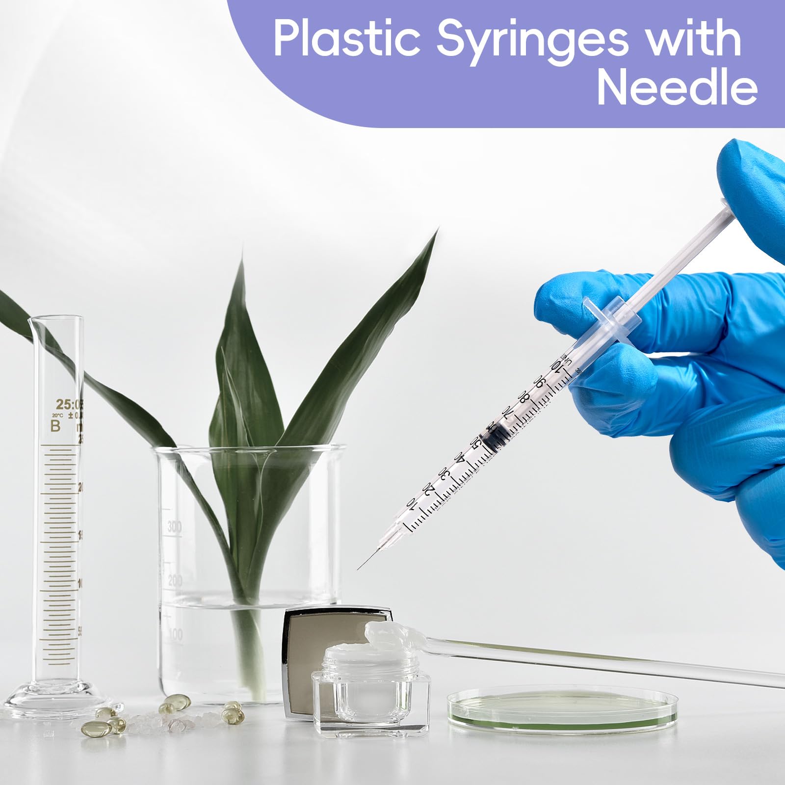 100 Stück 1ml Plastiktube 31G 8mm einzeln versiegelt Einzeln verpackt, für Labormessung, Flüssigkeitstrennung, Tierartikel