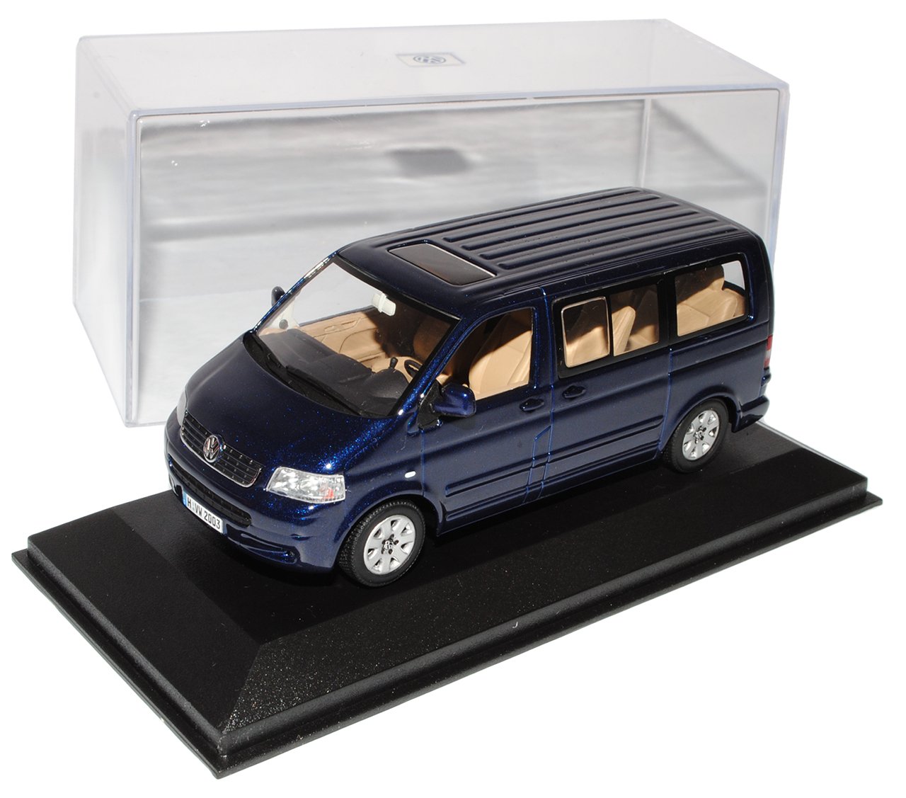 alles-meine.de GmbH Volkwagen T5 Personen Transporter Blau Vor Facelift 2003-2009 1/43 Minichamps Sonderangebot Modell Auto mit individiuellem Wunschkennzeichen