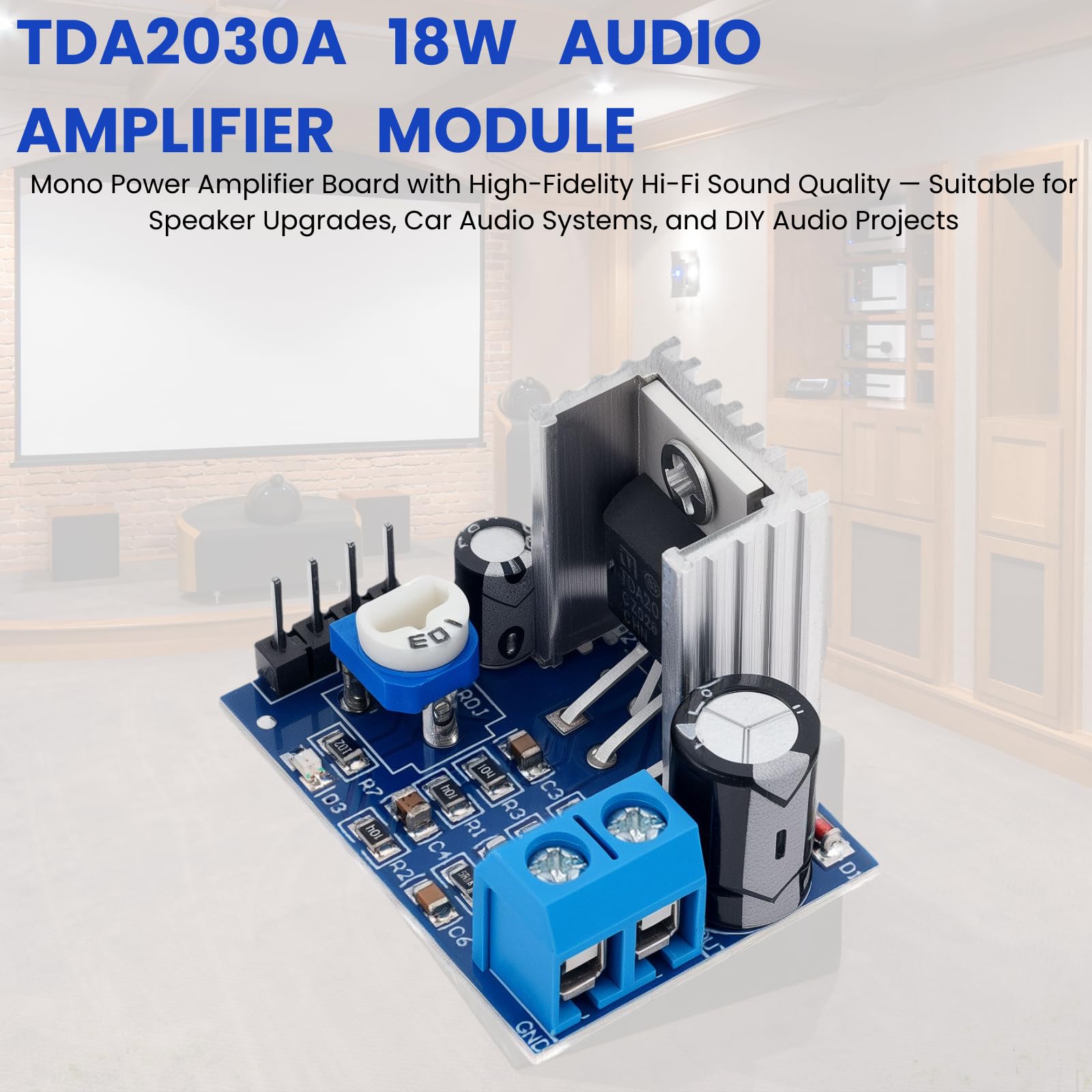 TDA2030A moduł wzmacniacza do audio "zrób to sam" – DC 6-12 V 18 W Mono płytka wzmacniająca, jakość dźwięku Hi-Fi, nadaje się do konwersji głośników, CarAudio, projektów audio DIY (5 sztuk