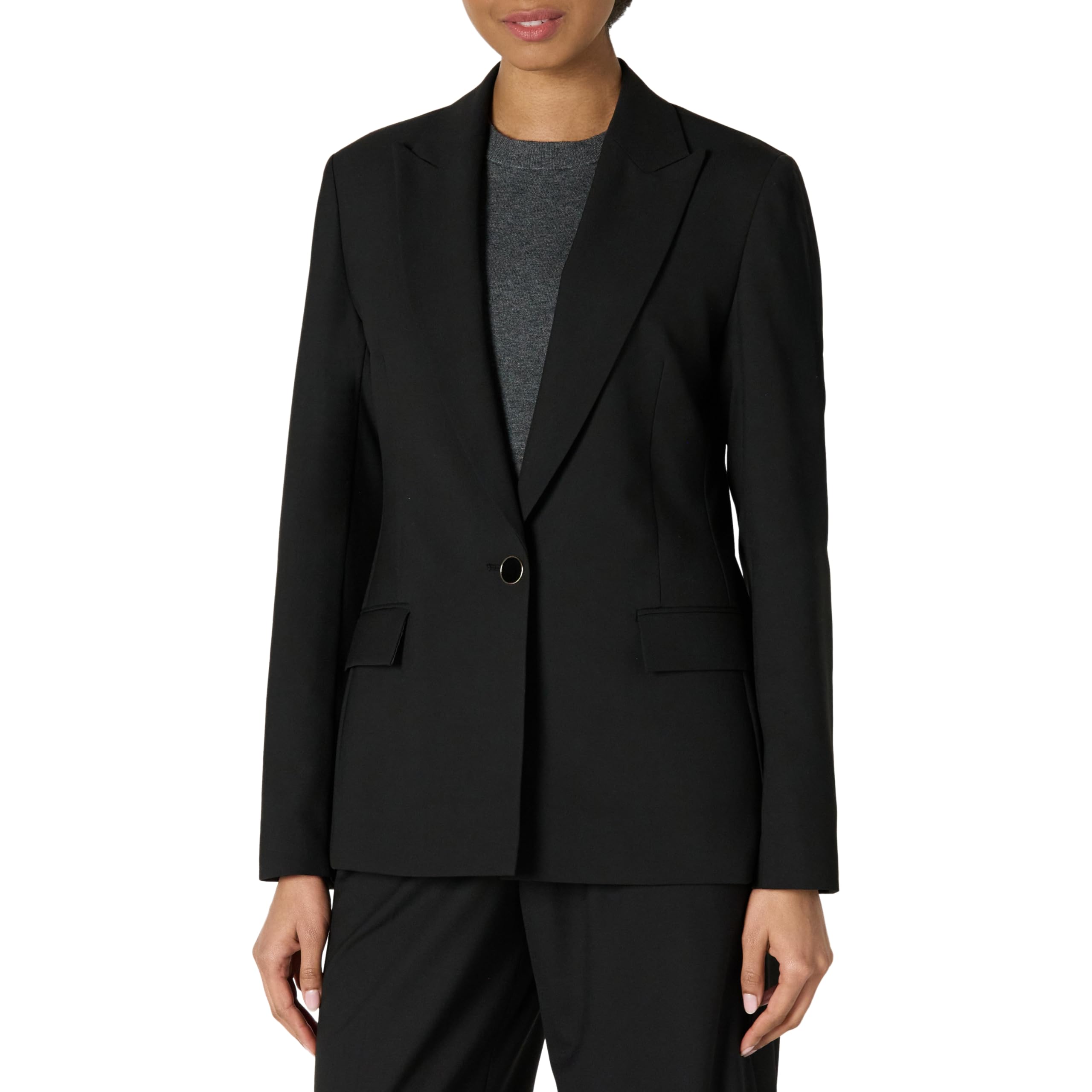 Amazon Essentials Womens Regular-Fit Woven Single-Breasted Blazer