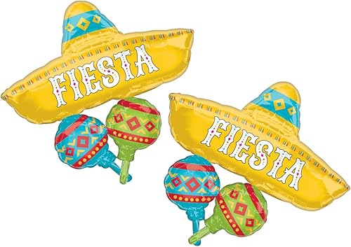 Anagram - Juego de 2 sombreros de fiesta con globos de aluminio de 32 pulgadas