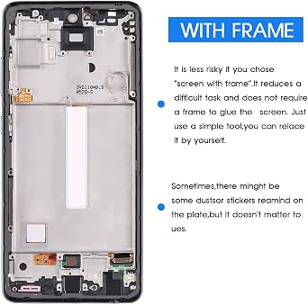 Screen for Samsung Galaxy A52 5G Screen Replacement for Samsung A526 LCD Screen SM-A526B,SM-A526W,SM-A526U Display Digitizer Touch Assembly Repair Parts (Support Figerprint Functio) (OLED with Frame)