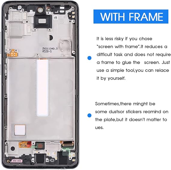 Screen for Samsung Galaxy A52 5G Screen Replacement for Samsung A526 LCD Screen SM-A526B,SM-A526W,SM-A526U Display Digitizer Touch Assembly Repair Parts (Support Figerprint Functio) (OLED with Frame)