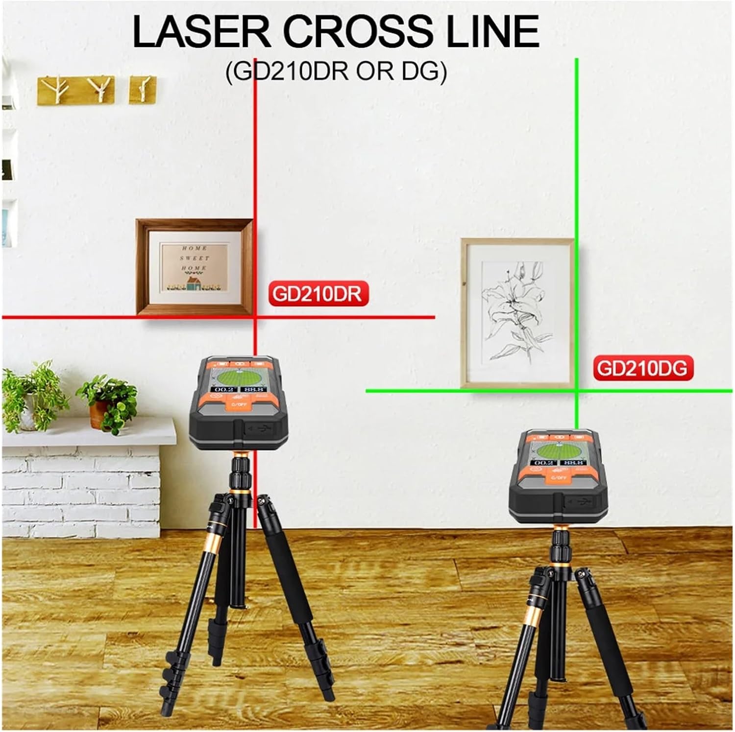 Stud Finder Wall Scanner Metal Detector Wiring Detector Laser Distance Meter Rangefinder Wall Scanner Wire Cable Metal Stud Wood Finder The Most Accurate and Higher Safety (Gd210d)