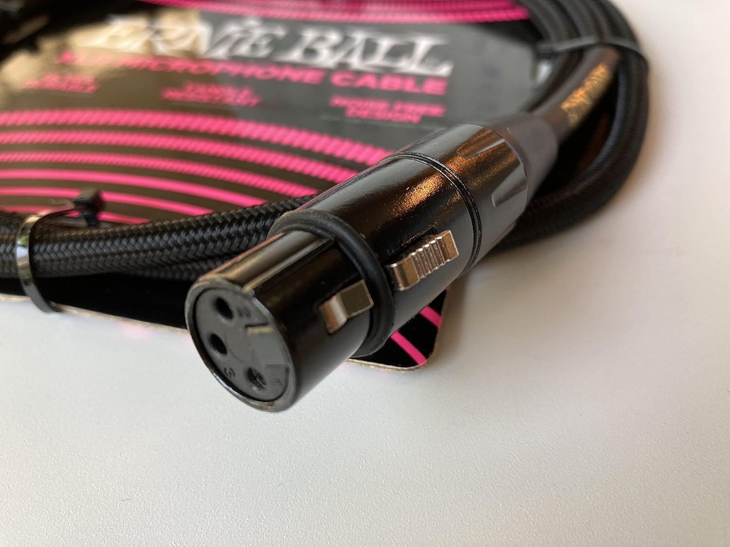 Ernie Ball Geflochtenes XLR-Mikrofonkabel mit Zorro Poliertuch in Schwarz, 2 Stück (Schwarz, 4,5 m) P06391