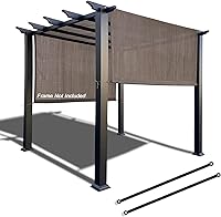 Vista 15 de Alion Home Funda universal transpirable para pérgola – Toldo de repuesto para pérgola – Cubierta de parasol ajustable para exteriores con varillas