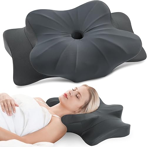 Miniatura 1 de Almohada cervical cervical para aliviar el dolor de cuello  Almohada cervical de espuma viscoelástica, almohada ortopédica de apoyo para el cuello,