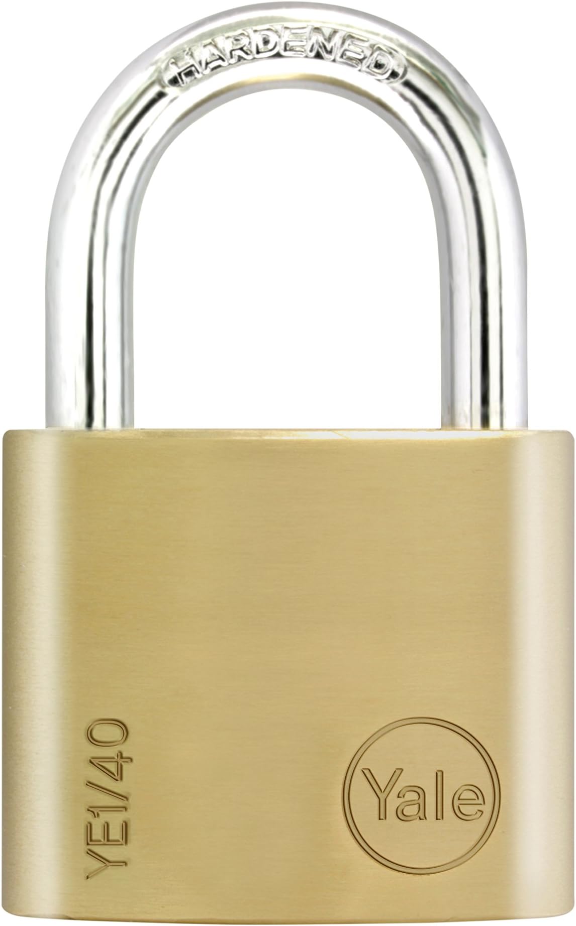 Yale YE1/40/122/1 Brass Padlock, 40mm, pack of 1, suitable for sheds and gates [Energy Class A]