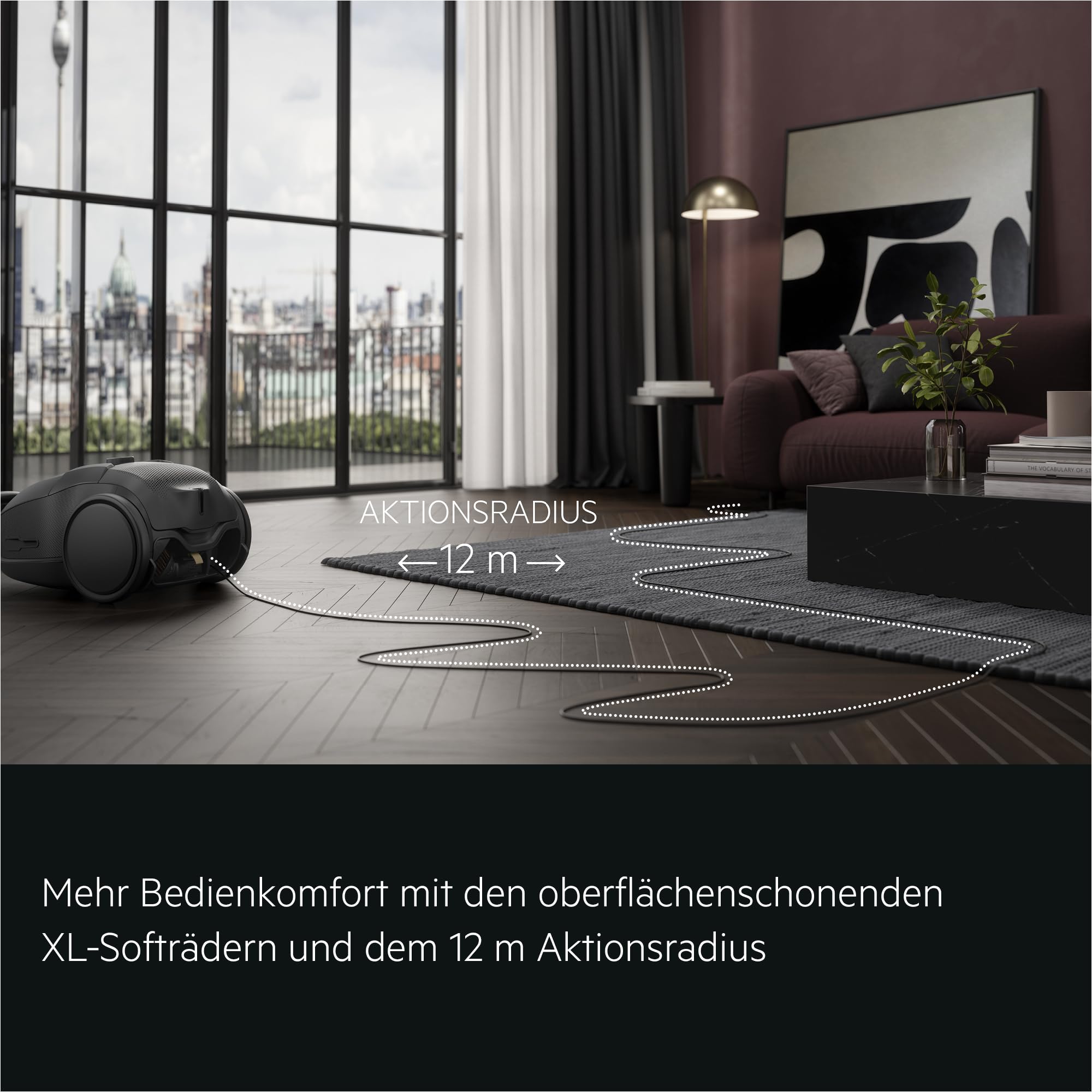 AEG Staubsauger mit Beutel, Leise 69 dB, HEPA‑Filter für Hygienisch Saubere Luft, 5 L Staubbeutel, Mini‑Turbodüse für Tierhaare, 12 m Reichweite, Alle Böden, Zusatzdüsen, Dunkelgrau, VX9‑5‑EBR