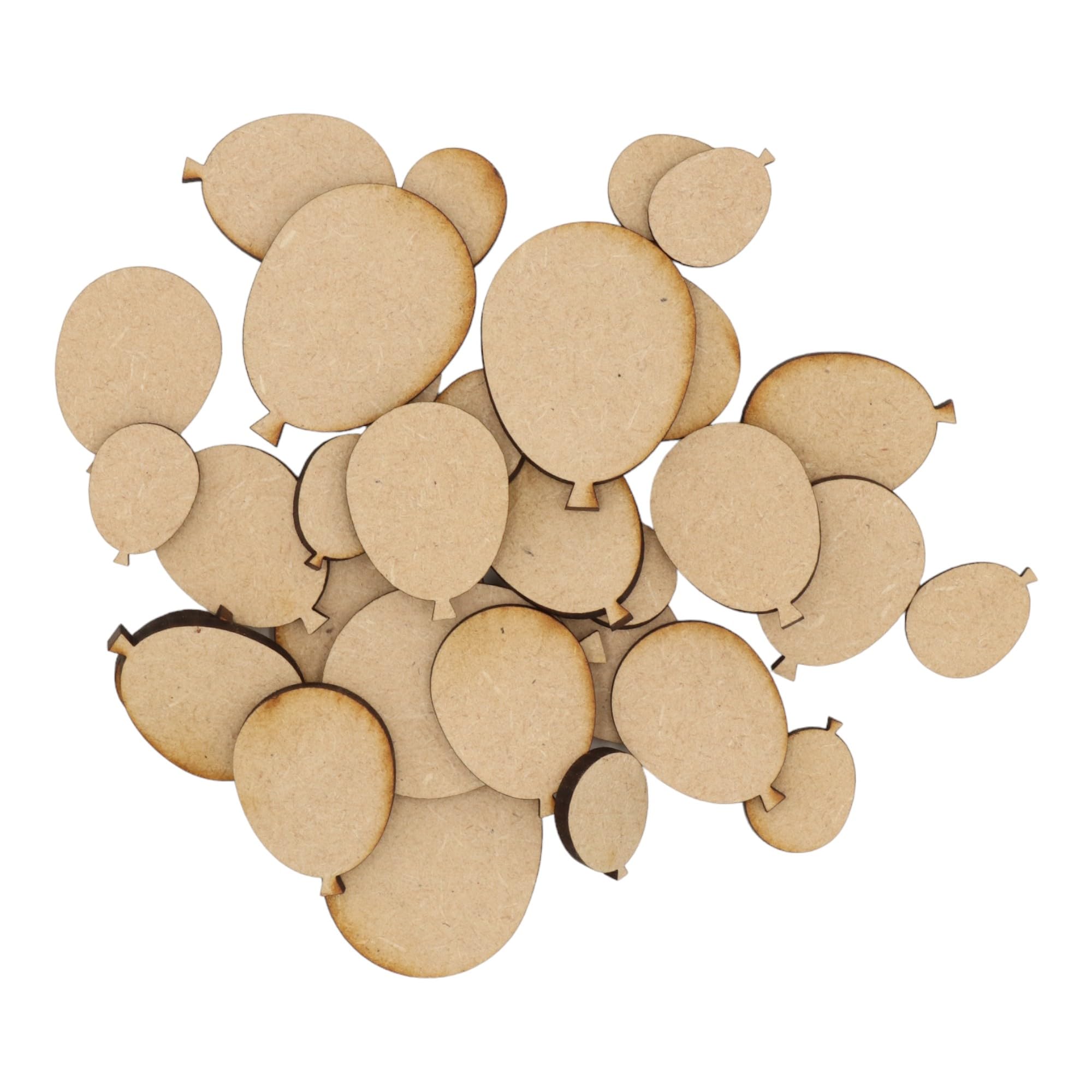 Wooden Balloon Multiple Sizes - MDF Craft Shape Blank Decoration Embellishments Laser Cut DoodleTech (Size: 20mm / Pack: 25)