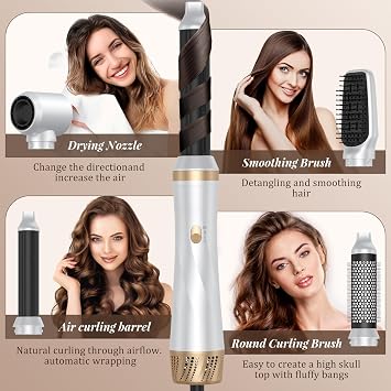 5 in 1 Air Styler, Magic Styler, 1000W Hair Styler with Auto Curling Wands, 2026 Upgraded Multi-use Ionic Hair Blow Dryer Brush Set for All Hair Type, 6,0000 RPM, Dry, Curl, Straighten Women Gifts