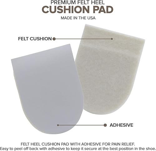 Miniatura 2 de Almohadilla de fieltro para talón de 12" con adhesivo para aliviar el dolor, Blanco