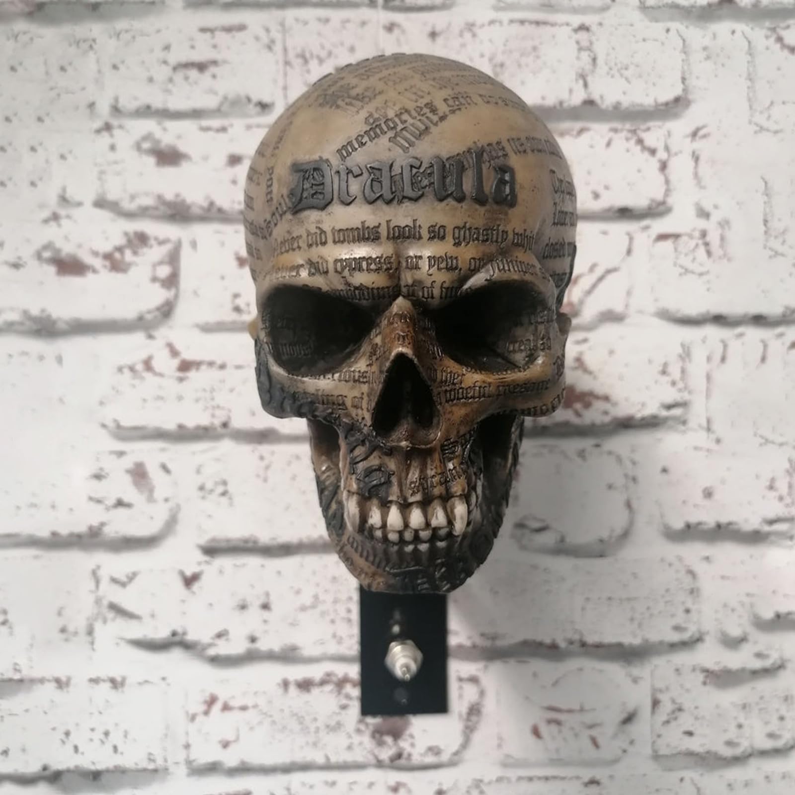Porte-casque de moto crâne, support mural de rangement pour casque, support de crâne en résine pour manteaux, casquettes, balles de baseball et casques de rugby