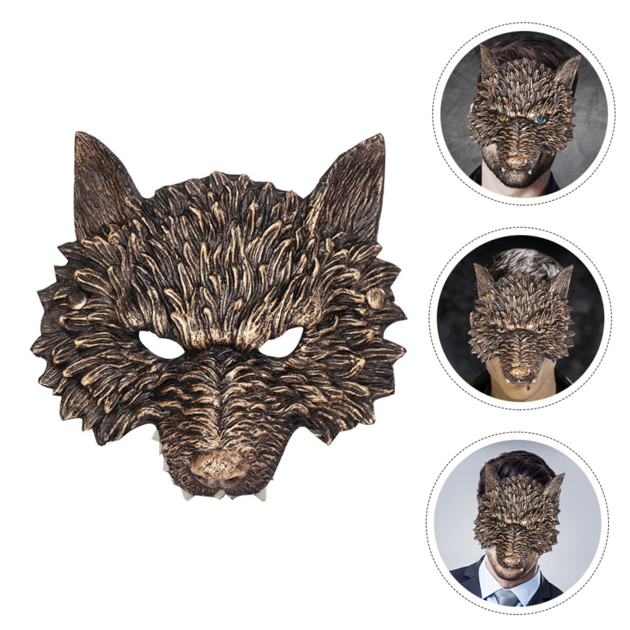 HEMOTON 4 Pièces Masque De Loup D'halloween Masque D'animaux D'halloween Fournitures De Fête D'halloween Effrayant Costume D'halloween Loup s Animal Dhalloween Unité Centrale