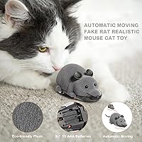 Vista 2 de Greatstar - Juguete interactivo para gatos con movimiento automático, electrónico, inalámbrico, falso, rata, juguete para mascotas, rueda