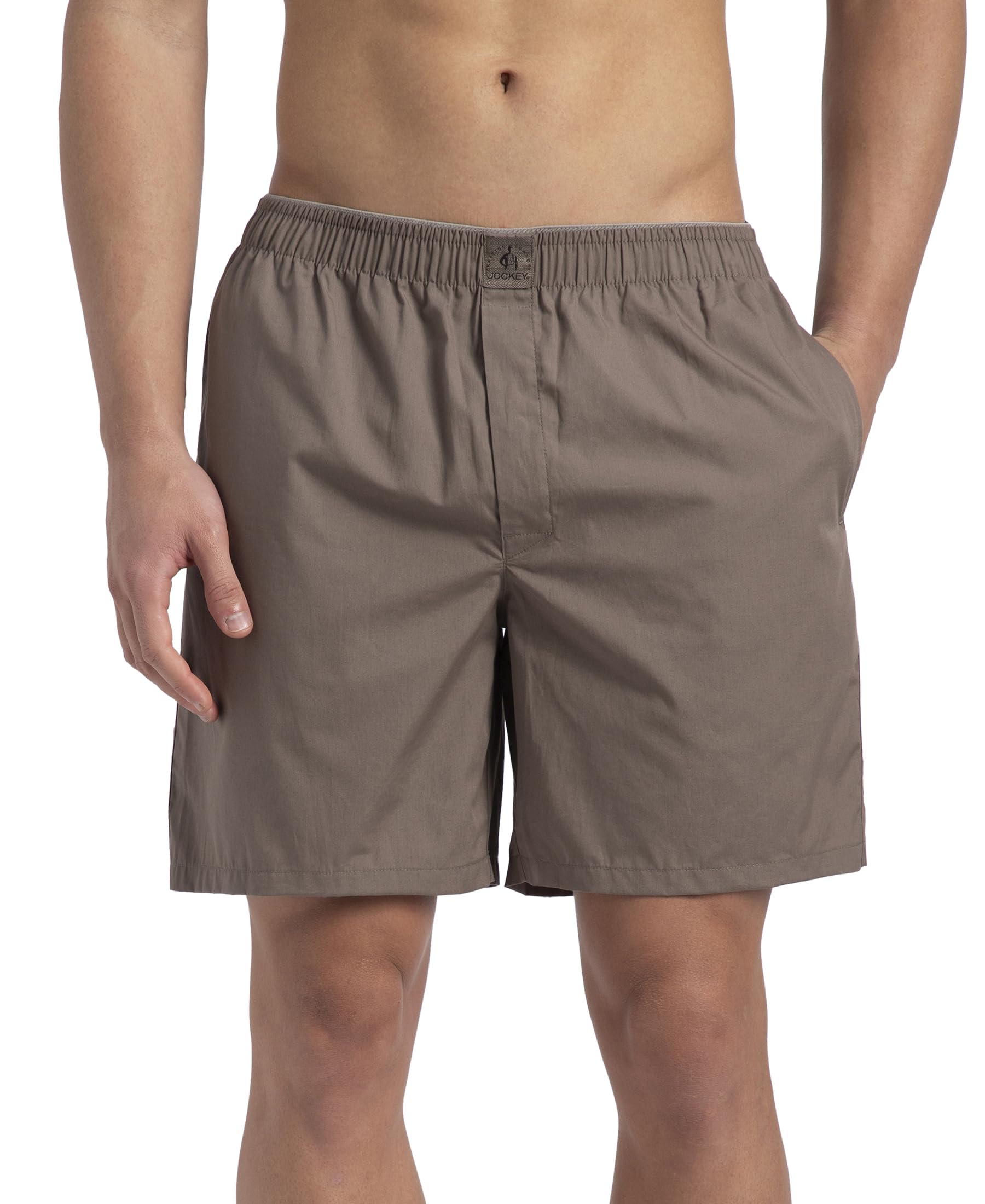 MC10 Men's Super Combed Mercerized Cotton Woven Fabric Boxer Shorts_Dark Khaki_L-image-40