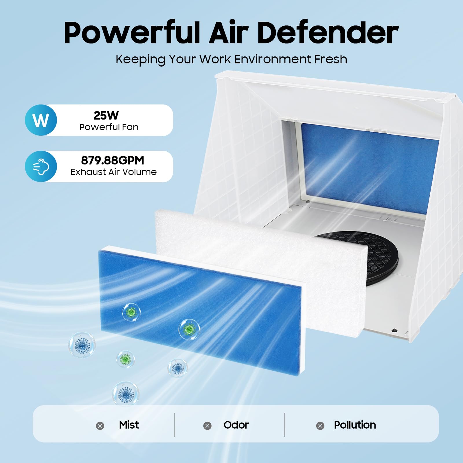 Sistema de aspiración para aerógrafo Cabina de pintura con filtro interior Cabina de pulverización portátil Aspiración de neblina de pintura para aerógrafo Sistema de aspiración de neblina