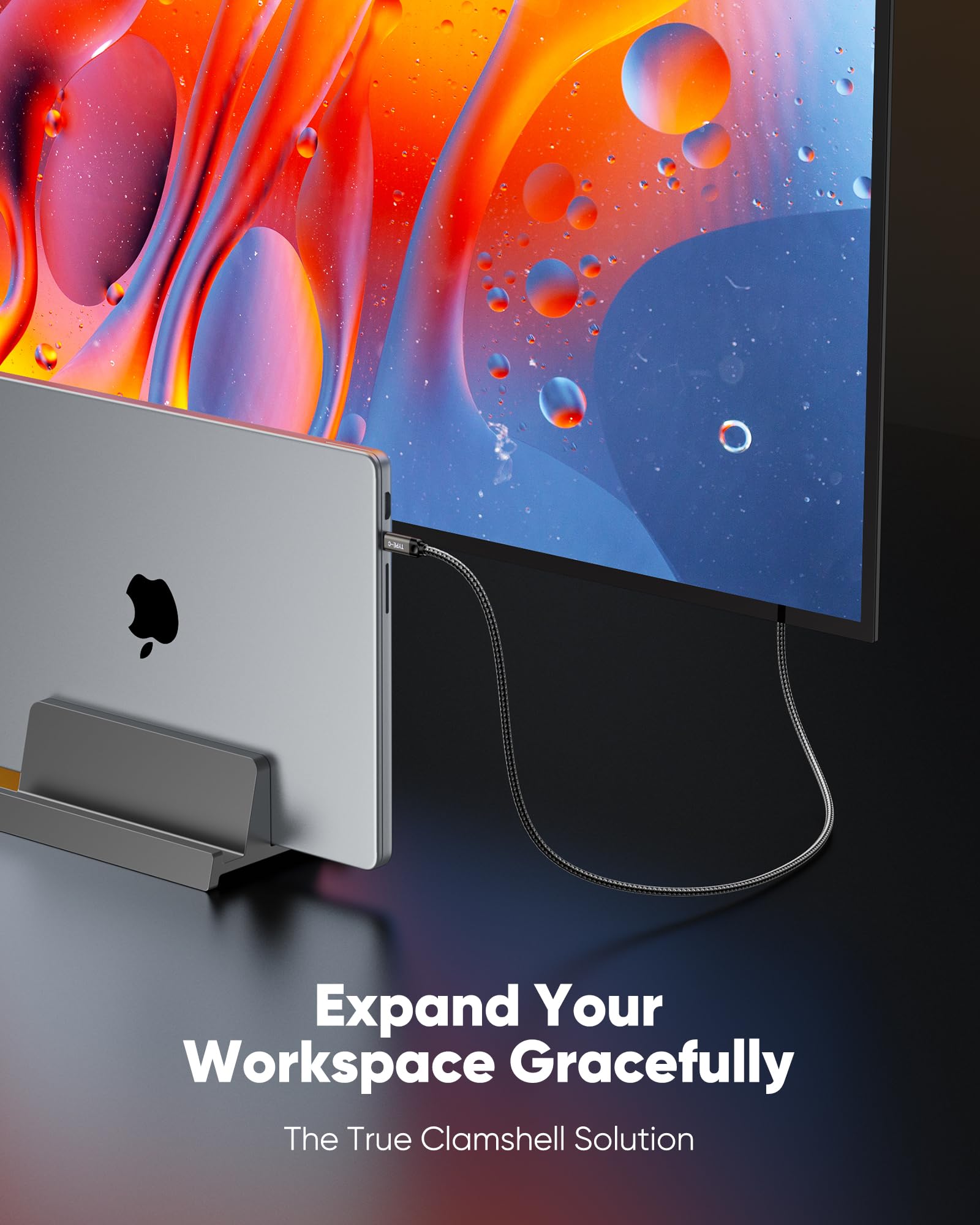 Southlight Câble USB C vers HDMI 2m 4K UHD Thunderbolt 3 pour iPhone 16 Pro MacBook Pro iPad Pro Samsung Galaxy
